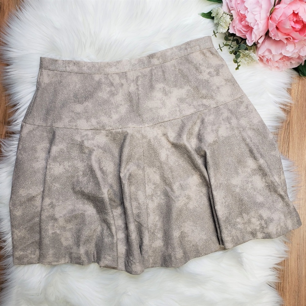 Hem & Thread Faux Vegan Suede Skater Skirt